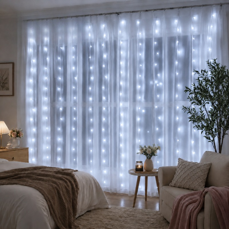 Led Fairy String Lights - 3/4/6m カーテンLEDストリングライトガーランド USBフェストゥーン リモコン付き フェアリーガーランドライト クリスマスデコレーション
