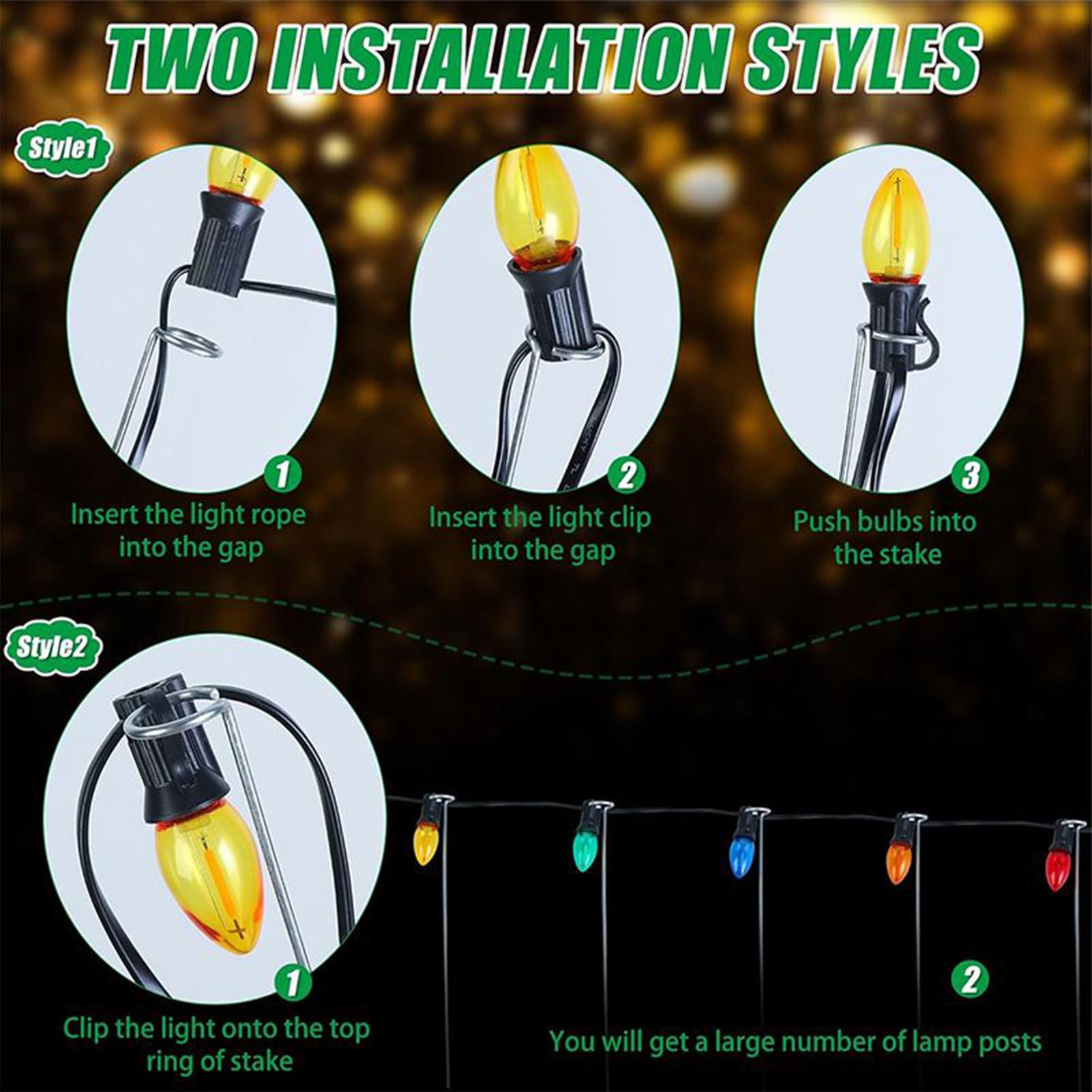 Christmas Lights Outdoor - クリスマスライトステークス 12インチ 芝生用 屋外装飾 クリスマス通路用屋外ライトステークス 通路