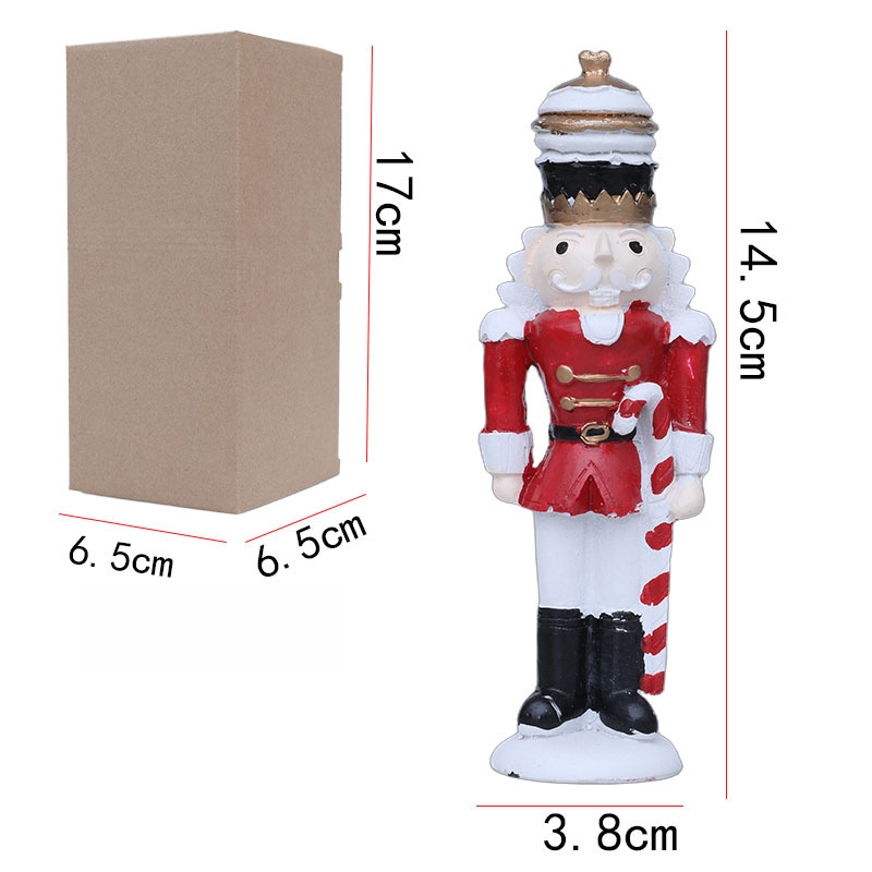 Nutcracker Figurine - 樹脂製くるみ割り人形フィギュア 高さ14.5cm 季節の飾り物 ホームデコレーション オフィスデスク棚飾り お祝いの赤緑金銀