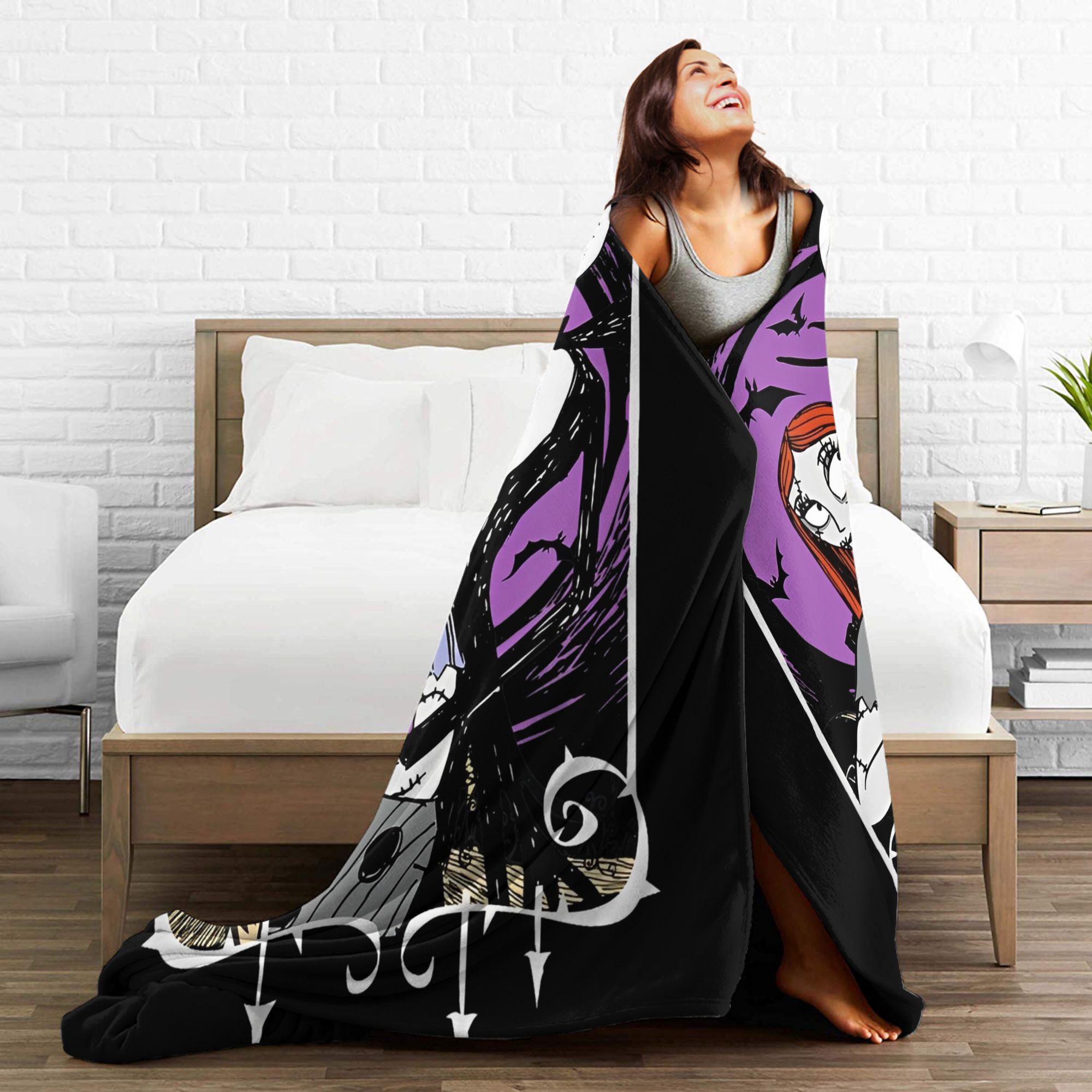 ナイトメア・ビフォア・クリスマス ジャックとサリー ニットブ - Christmas Throw Blanket のレビューと価格