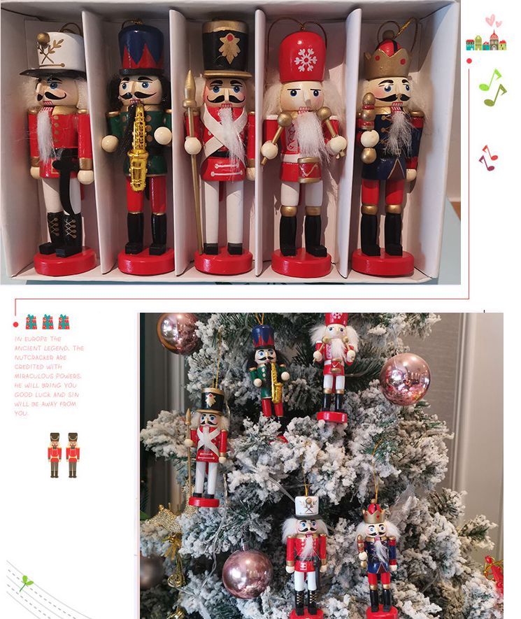 5/6個メリークリスマスデコレーション子供くるみ割り人形の兵 - Nutcracker Figurine のレビューと価格