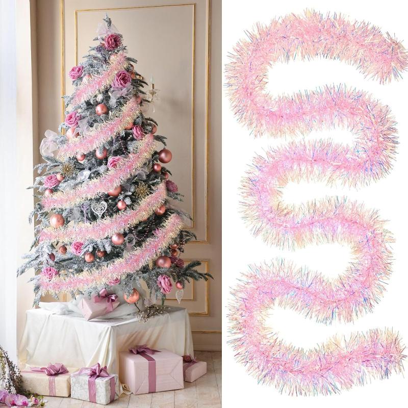 1/3/5個入り 2M ピンク クリスマスティンセルガーラン - Tinsel Garland Decoration のレビューと価格