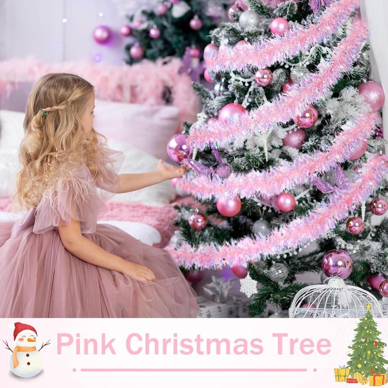 1/3/5個入り 2M ピンク クリスマスティンセルガーラン - Tinsel Garland Decoration のレビューと価格