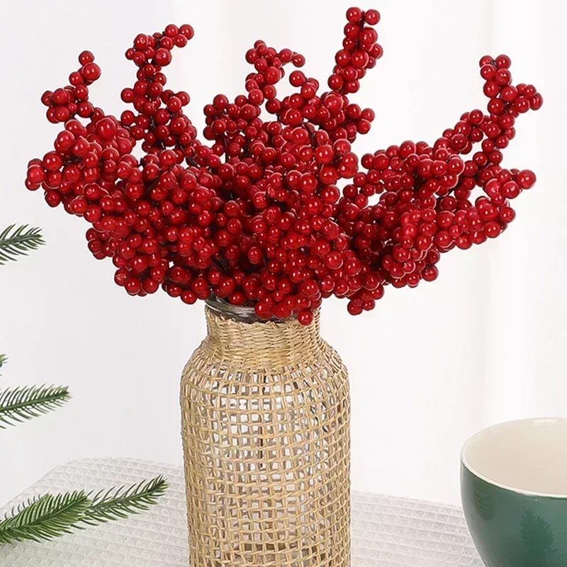クリスマス人工赤いベリーの枝、偽物の植物、花、ヒイラギの実、 - Christmas Wreath Fake のレビューと価格