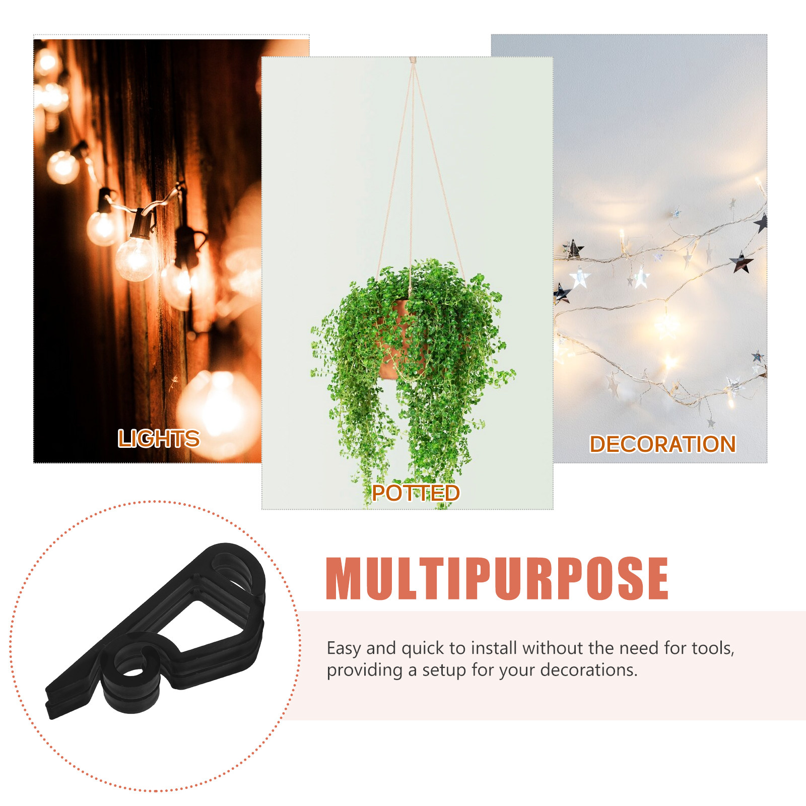 120個入りスクリューフック プラスチック製屋外用吊り下げラ - Christmas Lights Outdoor のレビューと価格