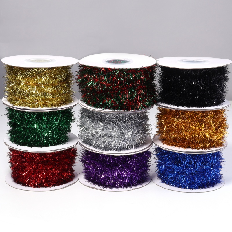10 ヤードクリスマスティンセルリボングリッターカラフルなス - Tinsel Garland Decoration のレビューと価格