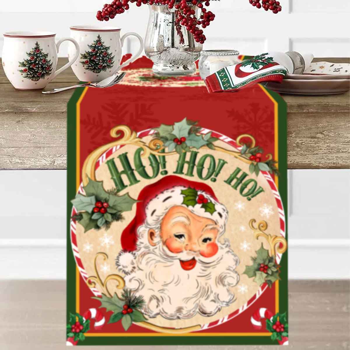 クリスマスサンタクロースポリエステルテーブルランナー、ドレッ - Christmas Table Runner のレビューと価格
