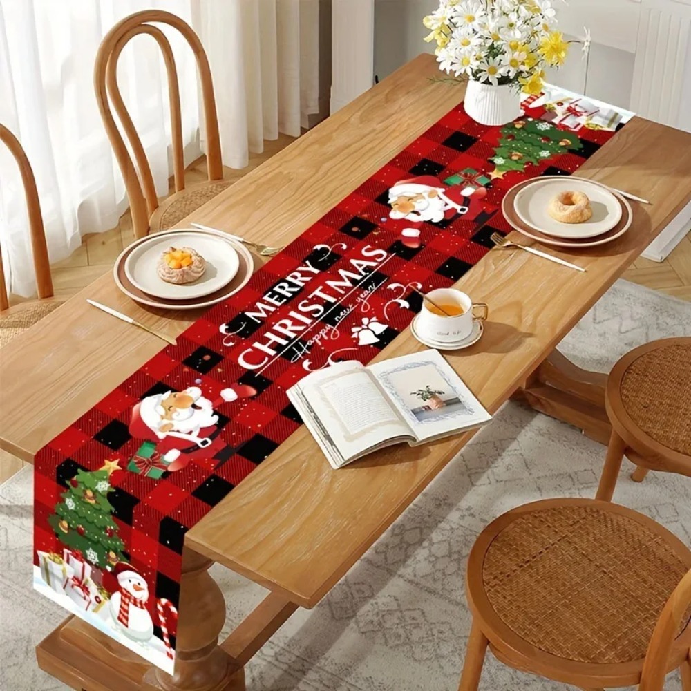 サンタクロース クリスマス テーブルランナー クリスマスデコ - Christmas Table Runner のレビューと価格