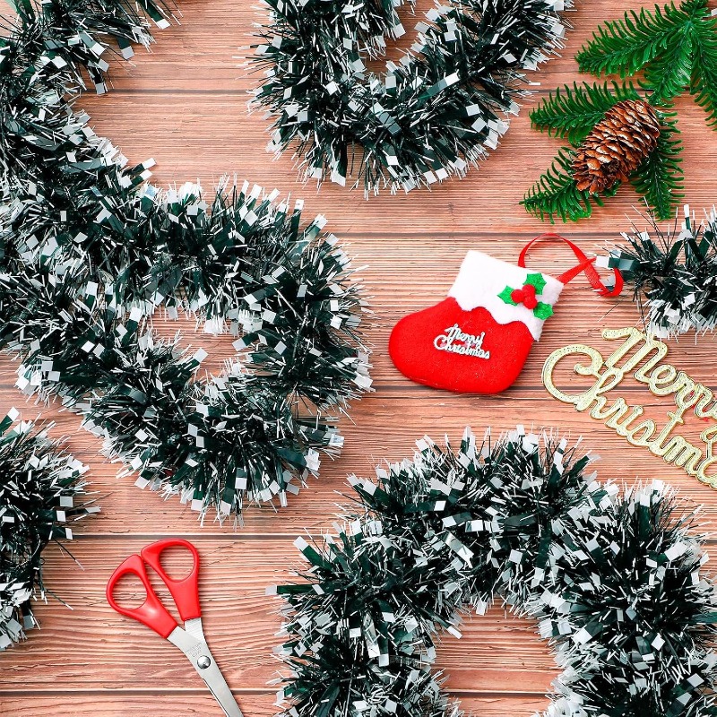 2/20m クリスマスリボンガーランド 再利用可能なグリーン - Tinsel Garland Decoration のレビューと価格